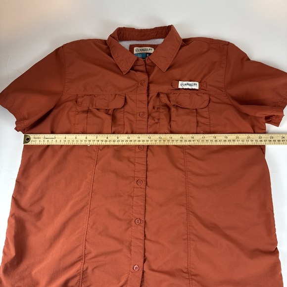 Magellan Outdoors Women's Short Sleeve Shirt - Rust (Burnt Orange) - Picture 8 of 13